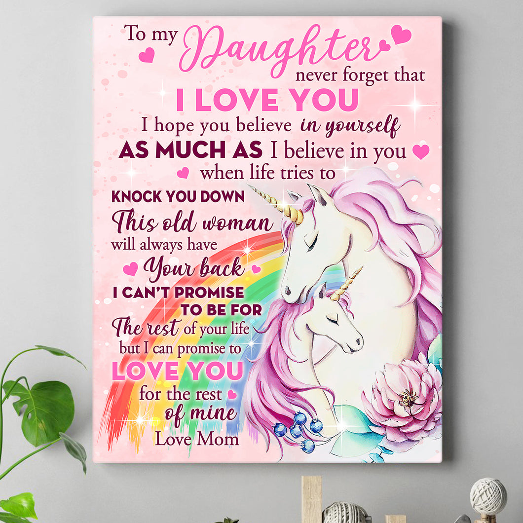 To My Daughter, Unicorn Poster Gift