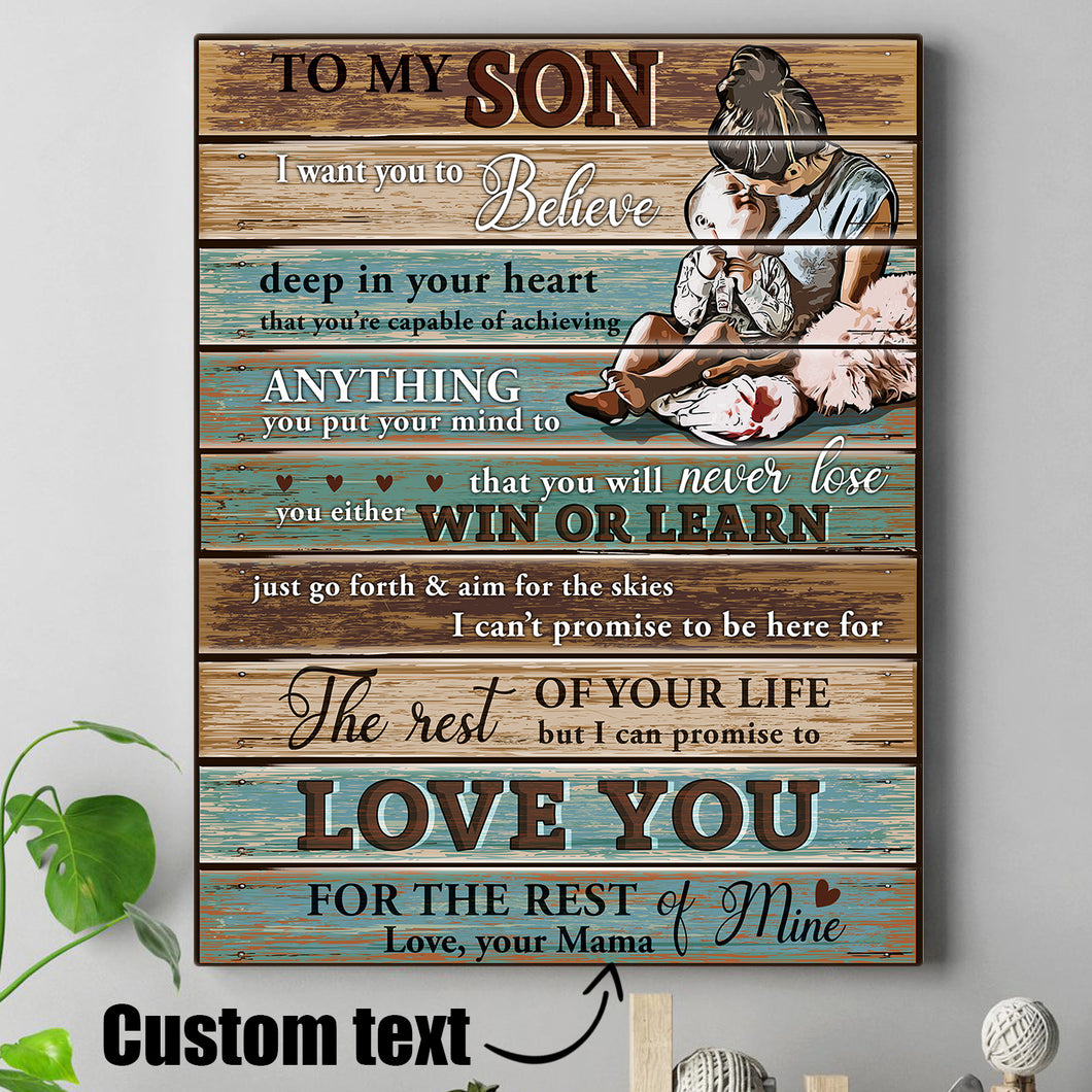 Personalized Mother Wool Poster Gift For Son