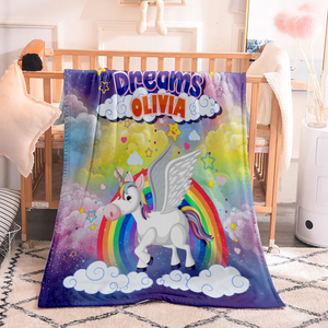 Personalized Minnie Unicorn Blanket Gift For Girls
