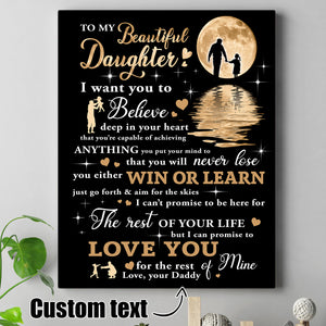 Personalized Father Gift For Daughter Moon Poster