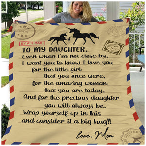 To My Daughter Unicorn Letter Blanket