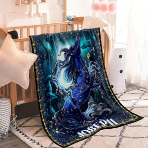 Personalized Unicorn Blanket Gift For Girls, Halloween Gift