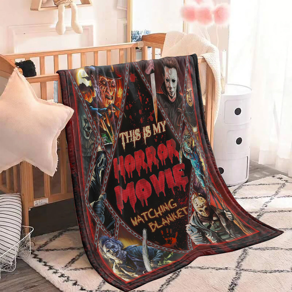 Personalized This Is My Horror Movie Watching Blanket 4, Halloween Gift