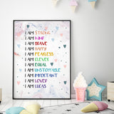 DAILY AFFIRMATIONS for kids, Personalized Positive Affirmation for children Positive Quotes teenage room Decor