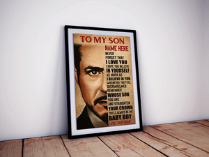 Personalized Iron Man Son Dad Straighten Your Crown Custom Poster Gift For Kids, Decor Room