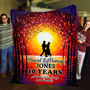 Personalized Name And Year For Wedding Anniversary Blanket