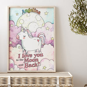 I Love You To The Moon And Back Unicorn Gift
