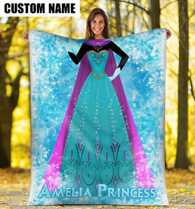 Custom Name Princess Frozen Blanket