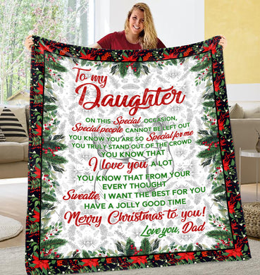 To My Daughter, Merry Christmas Blanket