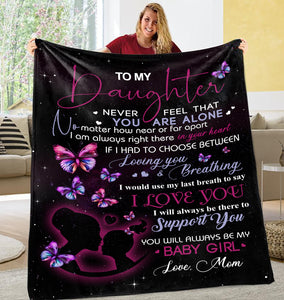 Personalized Mom To My Daughter Blanket Gift