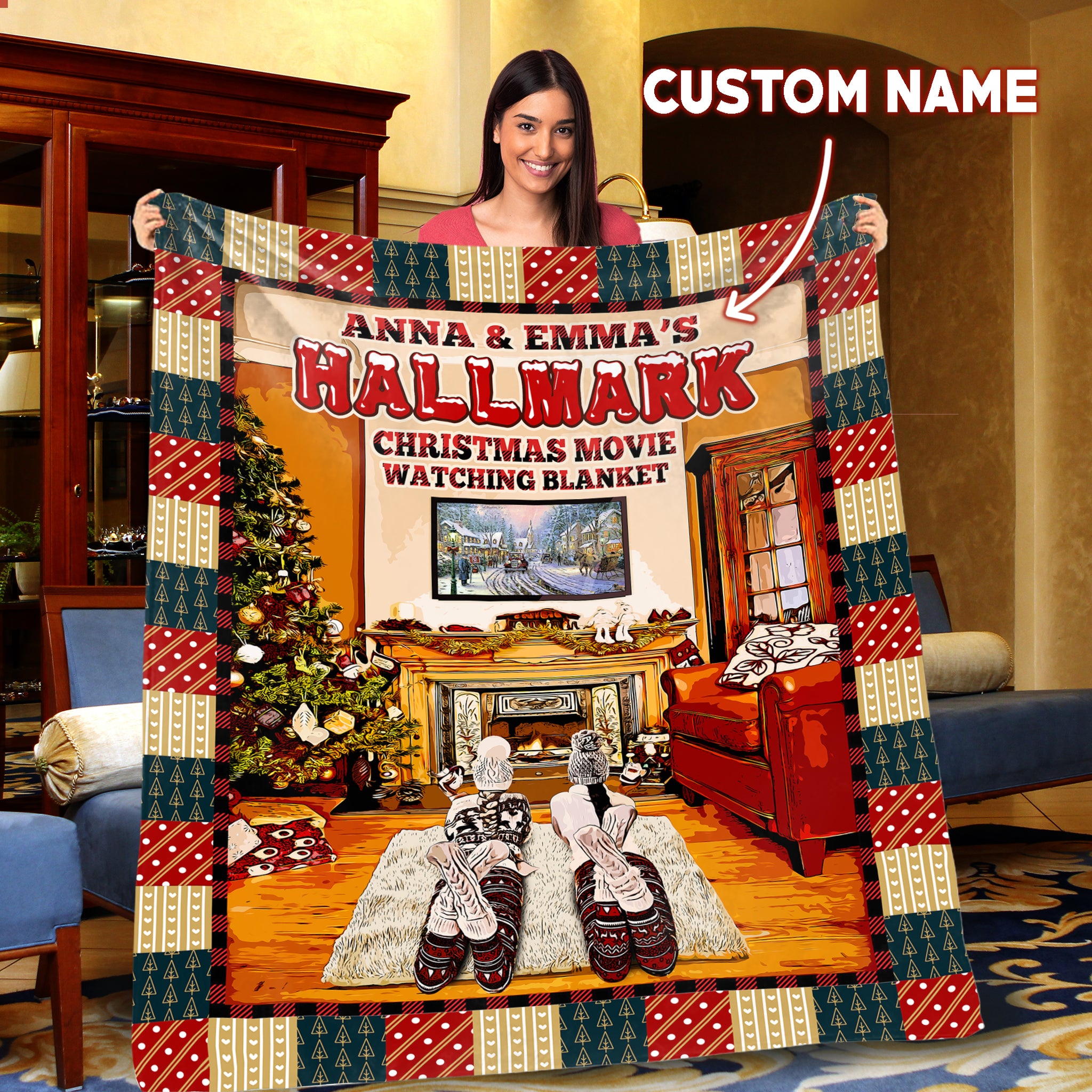 Personalized Friends Movie Series Gifts Christmas Blanket - Jolly Family  Gifts