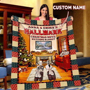 Custom Name Best Friend Hallmark Christmas Movie Watching Blanket
