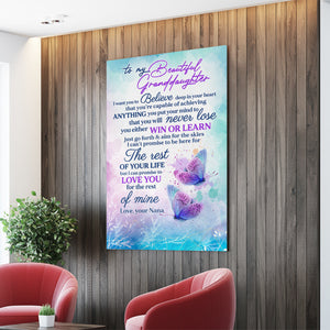 Personalized Grandma Butterfly Poster Gift For Kids