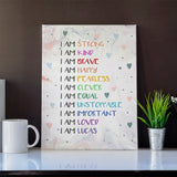 DAILY AFFIRMATIONS for kids, Personalized Positive Affirmation for children Positive Quotes teenage room Decor