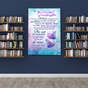 Personalized Grandma Butterfly Poster Gift For Kids