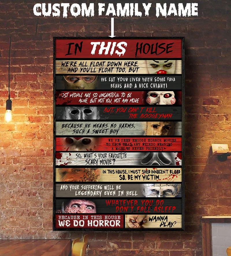 Personalized In This House Horror Movies Poster