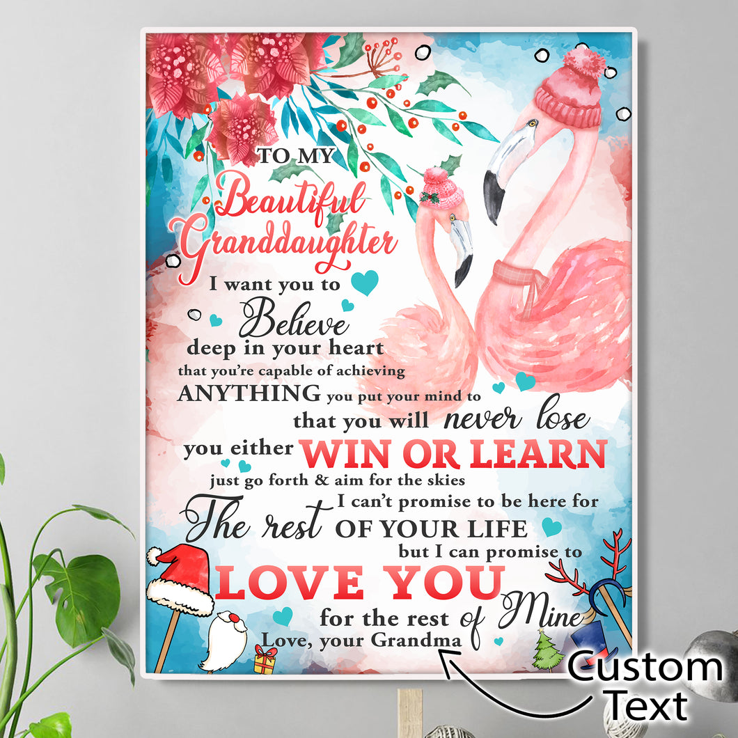 Personalized Grandma Flamingo Poster Gift For Kids