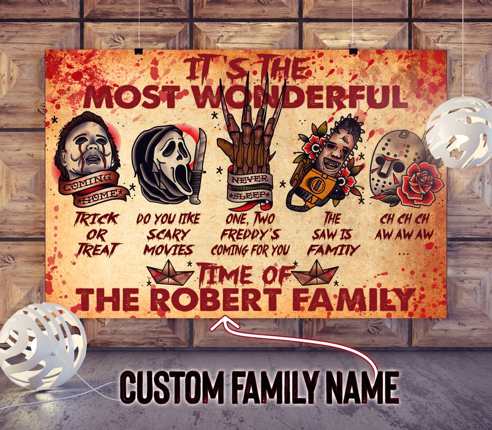 Personalized Family Name Horror Movies Poster