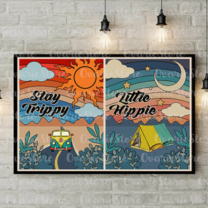 Stay Trippy Little Hippie Poster, Funny Hippie Poster, Hippie Wall Decor