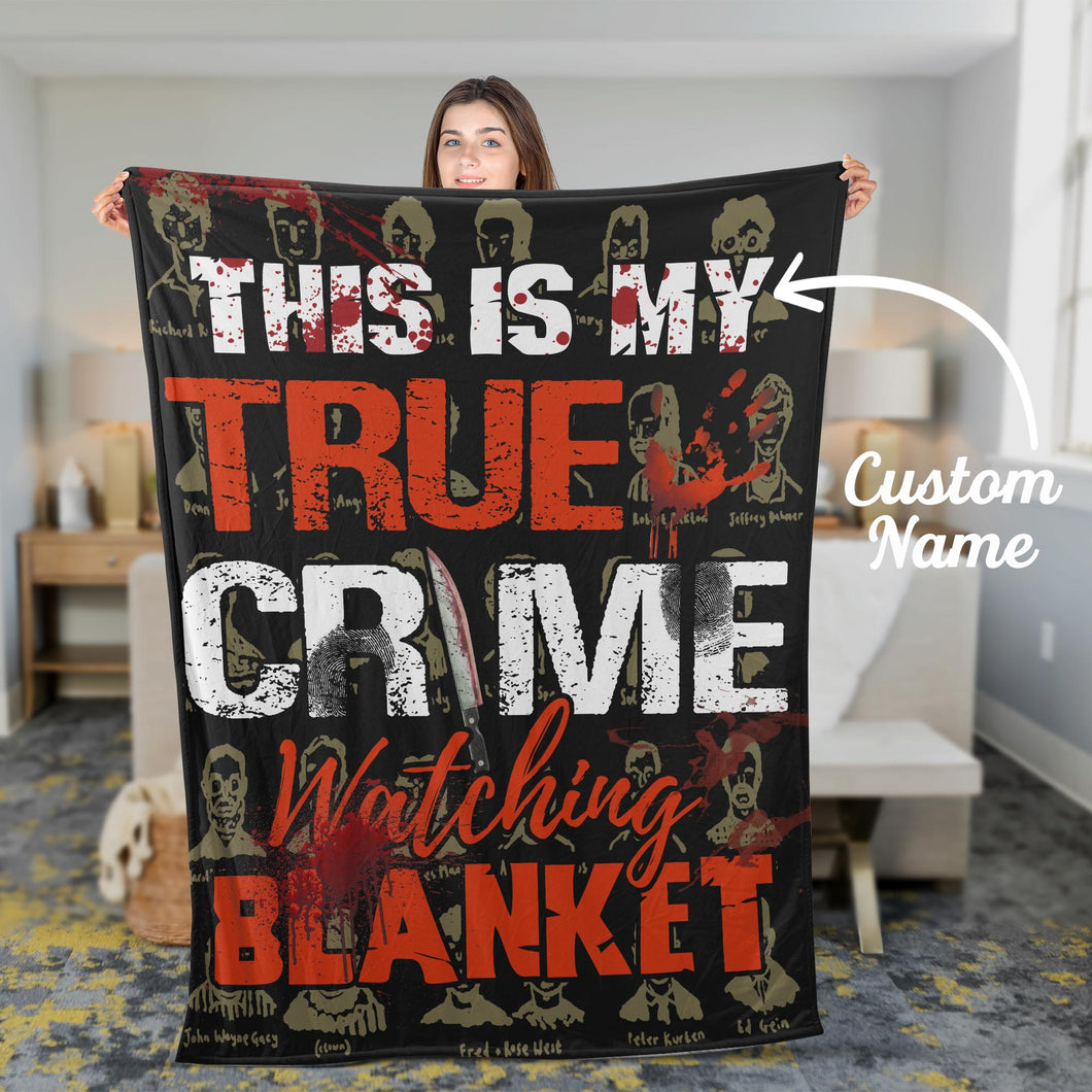 Personalized This Is My True Crime Watching Blanket, Halloween Gift